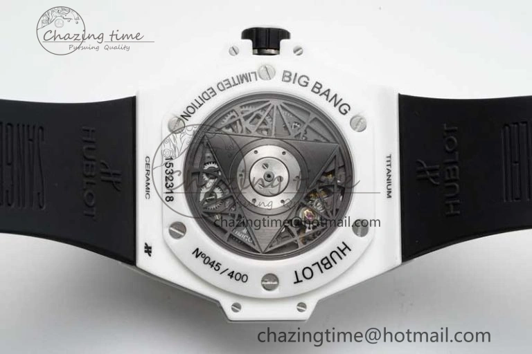 Big Bang Sang Bleu II White Ceramic ZF Best Edition on White Rubber Strap A1240