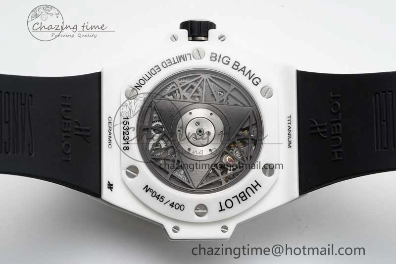 Big Bang Sang Bleu II White Ceramic ZF Best Edition on White Rubber Strap A1240