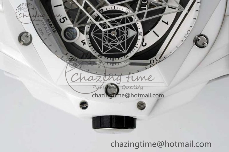 Big Bang Sang Bleu II White Ceramic ZF Best Edition on White Rubber Strap A1240