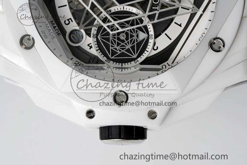 Big Bang Sang Bleu II White Ceramic ZF Best Edition on White Rubber Strap A1240