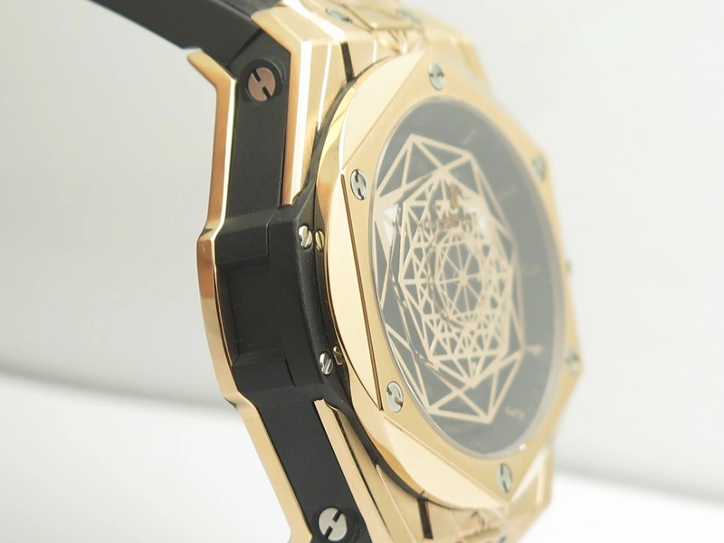 Big Bang Sang Bleu RG TMF 1:1 Best Edition Skeletonal Dial On Gummy Strap Asian HB1213