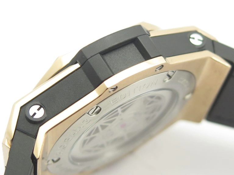 Big Bang Sang Bleu RG TMF 1:1 Best Edition Skeletonal Dial On Gummy Strap Asian HB1213