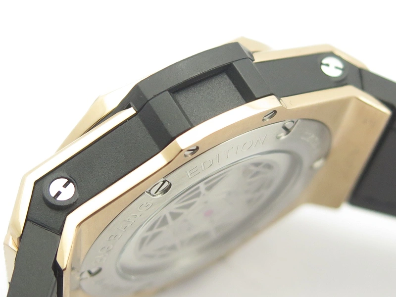 Big Bang Sang Bleu RG TMF 1:1 Best Edition Skeletonal Dial On Gummy Strap Asian HB1213