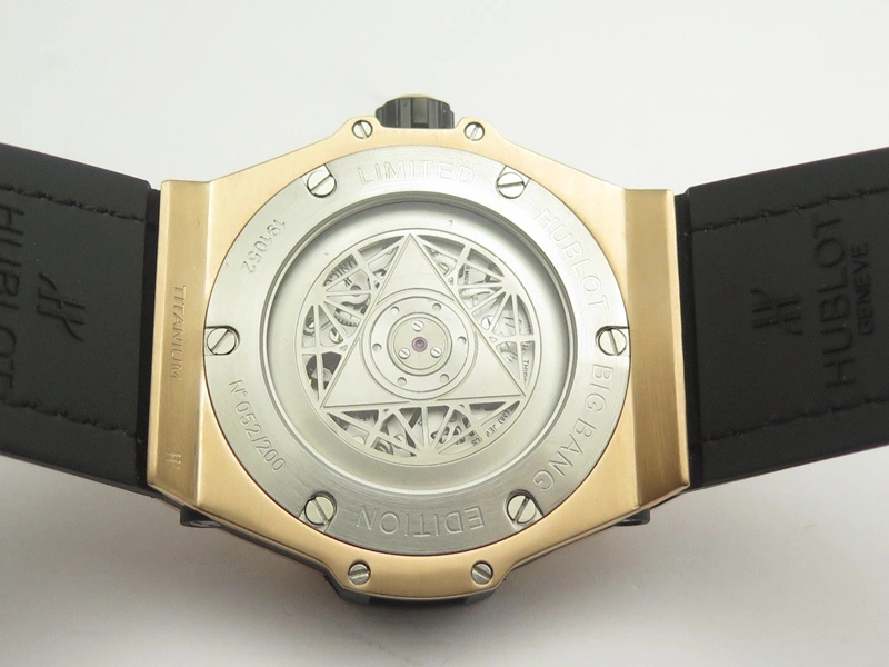 Big Bang Sang Bleu RG TMF 1:1 Best Edition Skeletonal Dial On Gummy Strap Asian HB1213