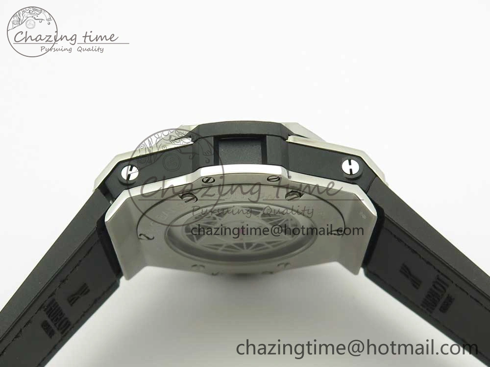 Big Bang Sang Bleu SS TMF 1:1 Best Edition Blue Skeletonal Dial On Blue Gummy Strap Asian HB1213
