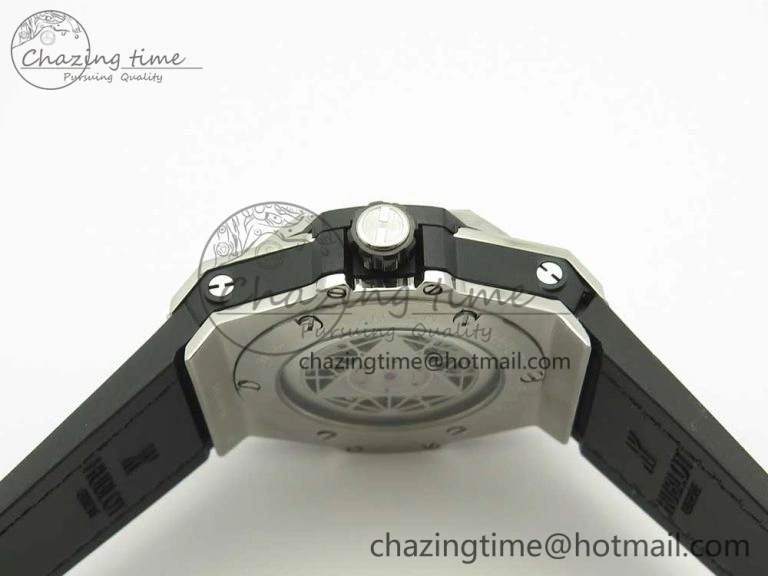 Big Bang Sang Bleu SS TMF 1:1 Best Edition Blue Skeletonal Dial On Blue Gummy Strap Asian HB1213