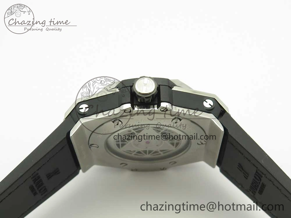 Big Bang Sang Bleu SS TMF 1:1 Best Edition Blue Skeletonal Dial On Blue Gummy Strap Asian HB1213