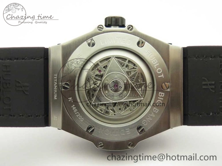 Big Bang Sang Bleu SS TMF 1:1 Best Edition Blue Skeletonal Dial On Blue Gummy Strap Asian HB1213