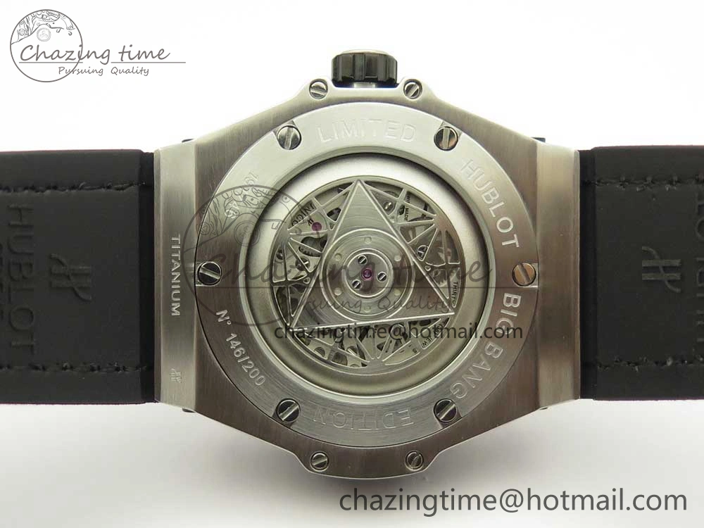 Big Bang Sang Bleu SS TMF 1:1 Best Edition Blue Skeletonal Dial On Blue Gummy Strap Asian HB1213
