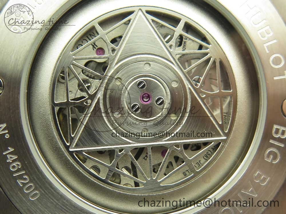 Big Bang Sang Bleu SS TMF 1:1 Best Edition Blue Skeletonal Dial On Blue Gummy Strap Asian HB1213