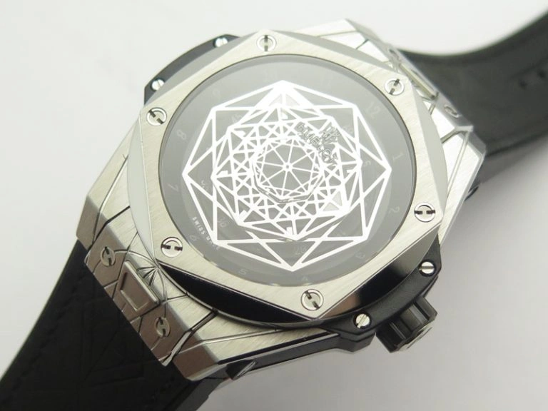 Big Bang Sang Bleu SS TMF 1:1 Best Edition Skeletonal Dial On Gummy Strap Asian HB1213