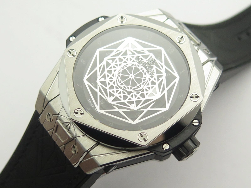Big Bang Sang Bleu SS TMF 1:1 Best Edition Skeletonal Dial On Gummy Strap Asian HB1213