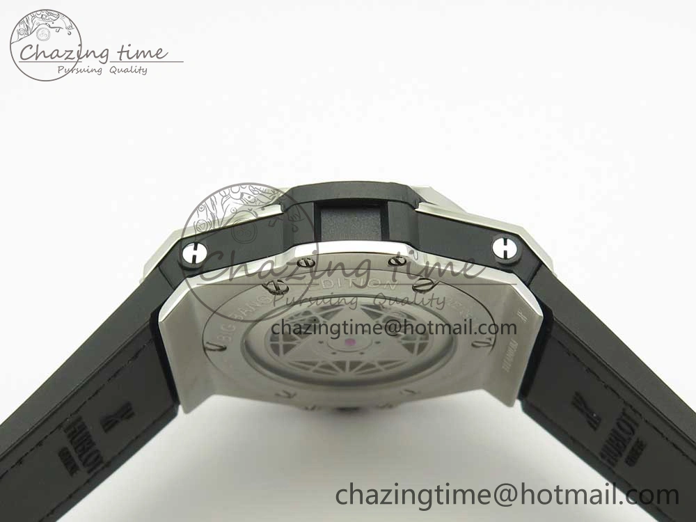 Big Bang Sang Bleu SS TMF 1:1 Best Edition White Skeletonal Dial On White Gummy Strap Asian HB1213