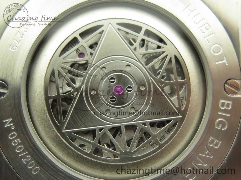 Big Bang Sang Bleu SS TMF 1:1 Best Edition White Skeletonal Dial On White Gummy Strap Asian HB1213