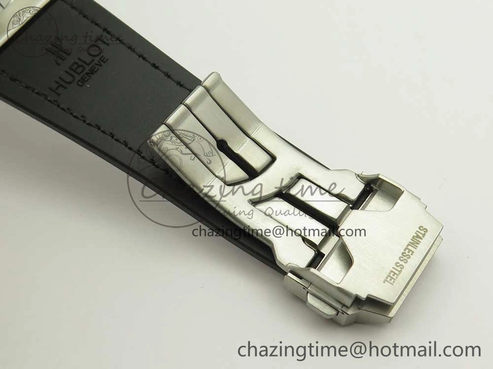 Big Bang Sang Bleu SS TMF 1:1 Best Edition White Skeletonal Dial On White Gummy Strap Asian HB1213