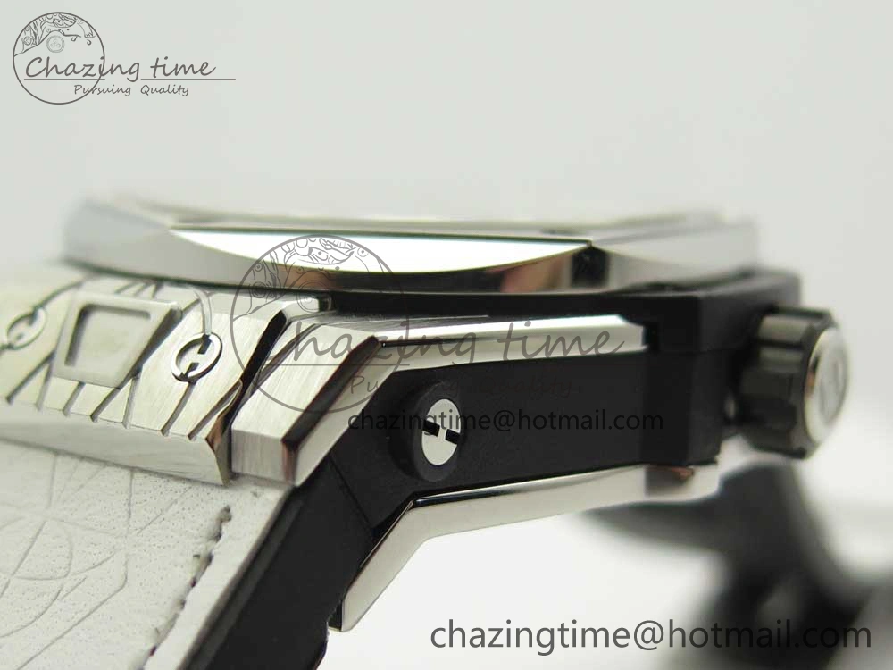 Big Bang Sang Bleu SS TMF 1:1 Best Edition White Skeletonal Dial On White Gummy Strap Asian HB1213