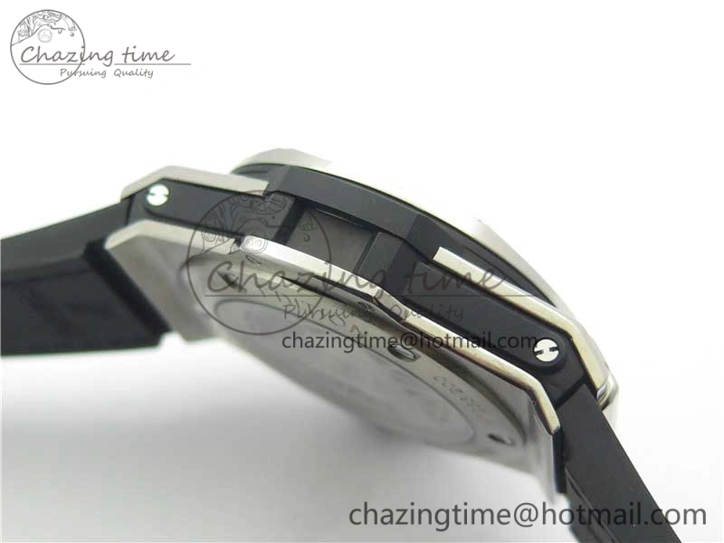 Big Bang Sang Bleu Ti WWF 1:1 Best Edition Black Skeletonal Dial On Black Gummy Strap Asian HB1213