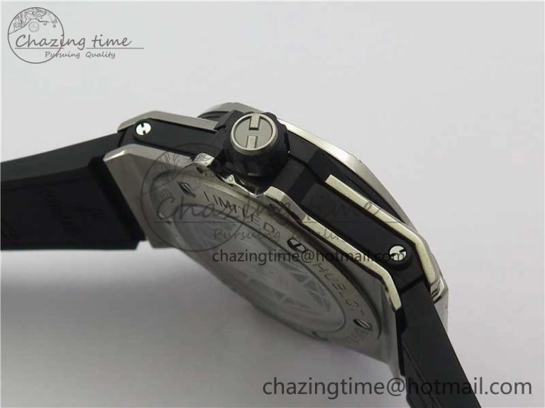 Big Bang Sang Bleu Ti WWF 1:1 Best Edition Black Skeletonal Dial On Black Gummy Strap Asian HB1213