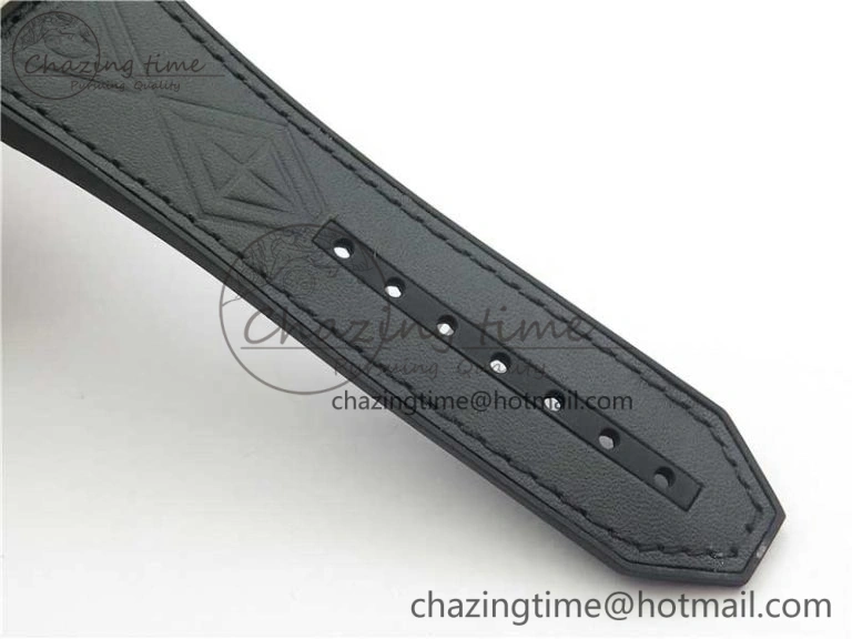 Big Bang Sang Bleu Ti WWF 1:1 Best Edition Black Skeletonal Dial On Black Gummy Strap Asian HB1213