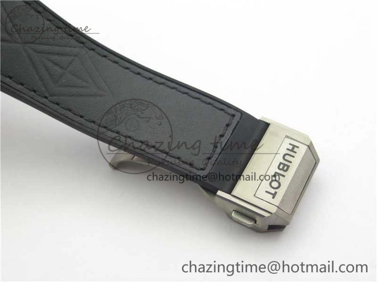Big Bang Sang Bleu Ti WWF 1:1 Best Edition Black Skeletonal Dial On Black Gummy Strap Asian HB1213