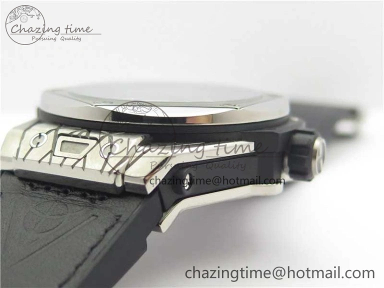 Big Bang Sang Bleu Ti WWF 1:1 Best Edition Black Skeletonal Dial On Black Gummy Strap Asian HB1213