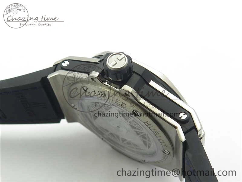 Big Bang Sang Bleu Ti WWF 1:1 Best Edition Blue Skeletonal Dial On Blue Gummy Strap Asian HB1213