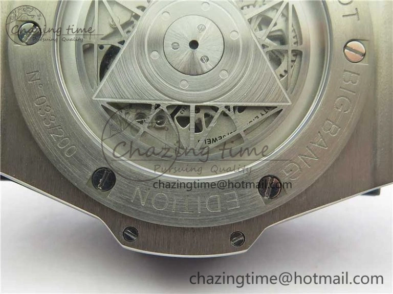 Big Bang Sang Bleu Ti WWF 1:1 Best Edition Blue Skeletonal Dial On Blue Gummy Strap Asian HB1213