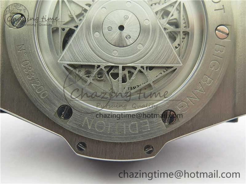 Big Bang Sang Bleu Ti WWF 1:1 Best Edition Blue Skeletonal Dial On Blue Gummy Strap Asian HB1213