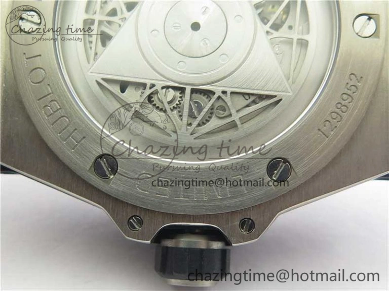 Big Bang Sang Bleu Ti WWF 1:1 Best Edition Blue Skeletonal Dial On Blue Gummy Strap Asian HB1213