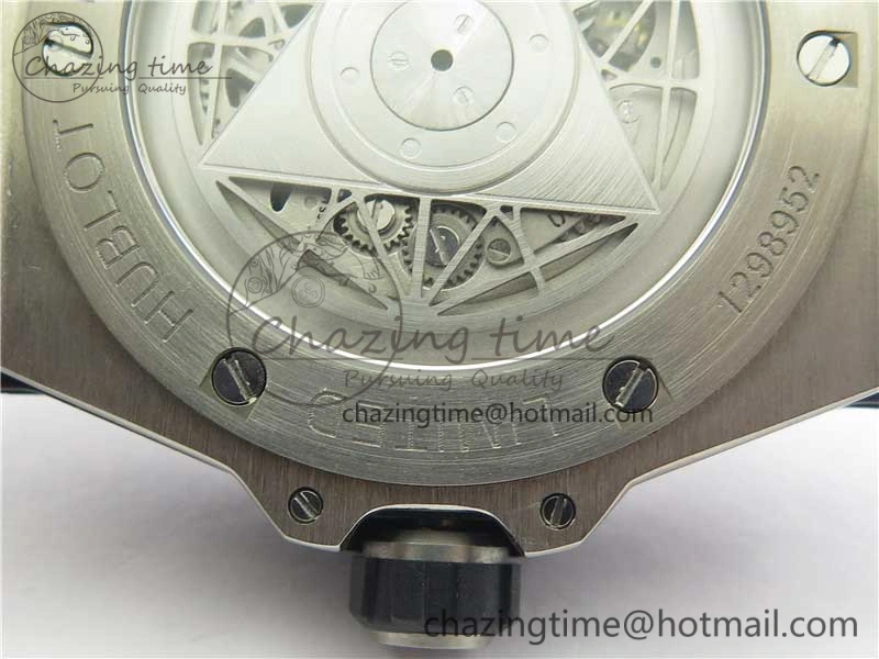 Big Bang Sang Bleu Ti WWF 1:1 Best Edition Blue Skeletonal Dial On Blue Gummy Strap Asian HB1213