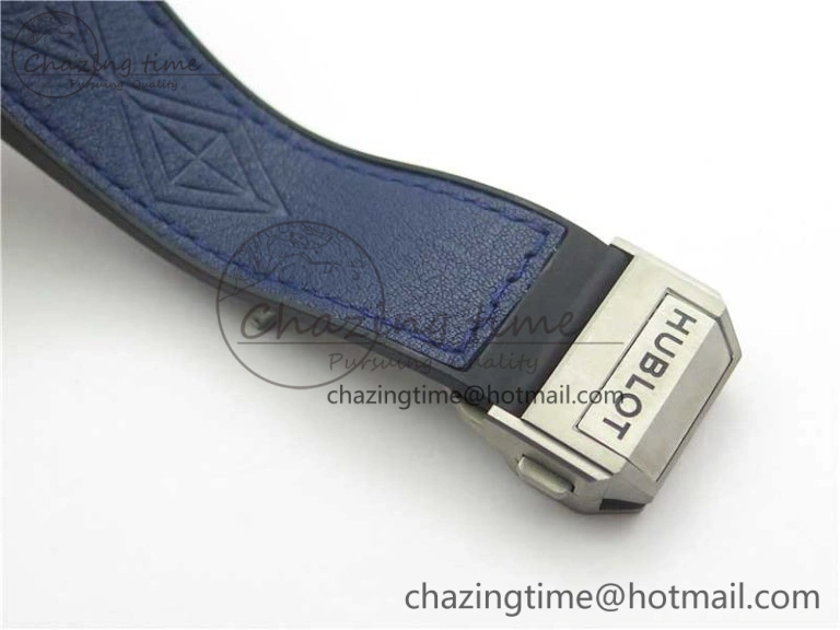 Big Bang Sang Bleu Ti WWF 1:1 Best Edition Blue Skeletonal Dial On Blue Gummy Strap Asian HB1213