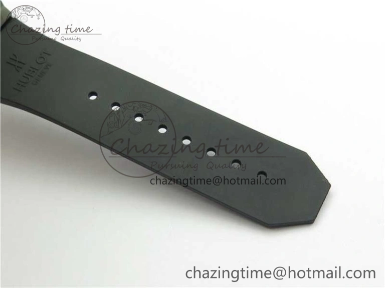Big Bang Sang Bleu chrono DLC B50 Black Skeletonal Dial On Rubber Strap Asian 7750