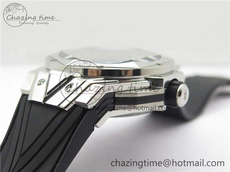 Big Bang Sang Bleu chrono SS B50 Black Skeletonal Dial On Rubber Strap Asian 7750