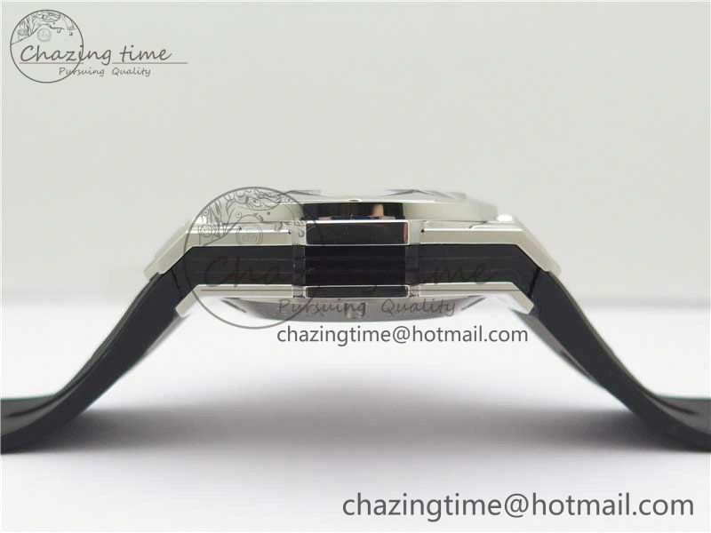 Big Bang Sang Bleu chrono SS B50 Black Skeletonal Dial On Rubber Strap Asian 7750
