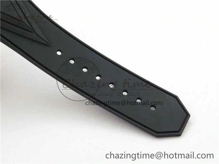 Big Bang Sang Bleu chrono SS B50 Black Skeletonal Dial On Rubber Strap Asian 7750