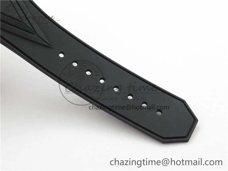 Big Bang Sang Bleu chrono SS B50 Black Skeletonal Dial On Rubber Strap Asian 7750