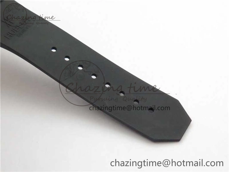 Big Bang Sang Bleu chrono SS B50 Black Skeletonal Dial On Rubber Strap Asian 7750