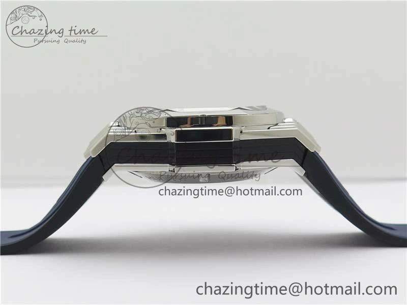Big Bang Sang Bleu chrono SS B50 Blue Skeletonal Dial On Rubber Strap Asian 7750