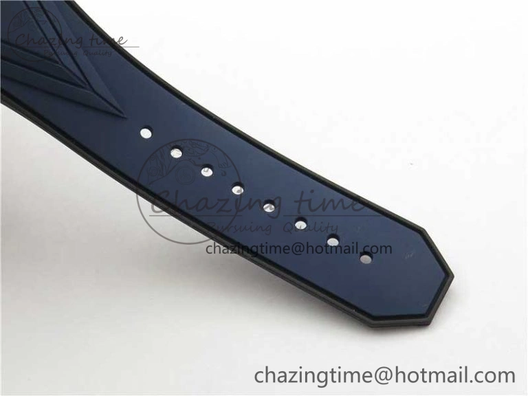 Big Bang Sang Bleu chrono SS B50 Blue Skeletonal Dial On Rubber Strap Asian 7750