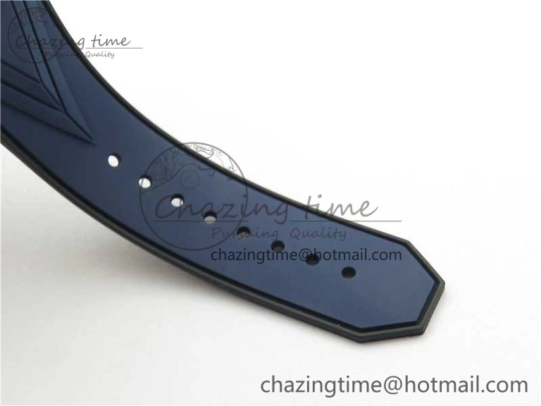 Big Bang Sang Bleu chrono SS B50 Blue Skeletonal Dial On Rubber Strap Asian 7750
