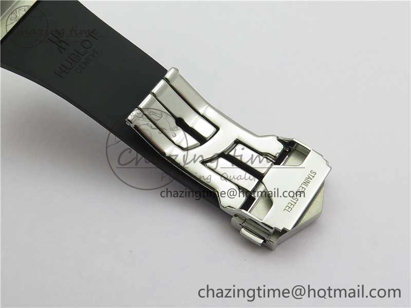 Big Bang Sang Bleu chrono SS B50 Blue Skeletonal Dial On Rubber Strap Asian 7750