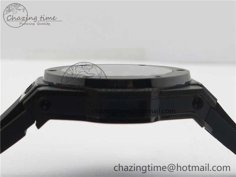 Big Bang Tourbillon King 45mm PVD MJF Best Edition Skeleton Dial on Black Rubber Strap
