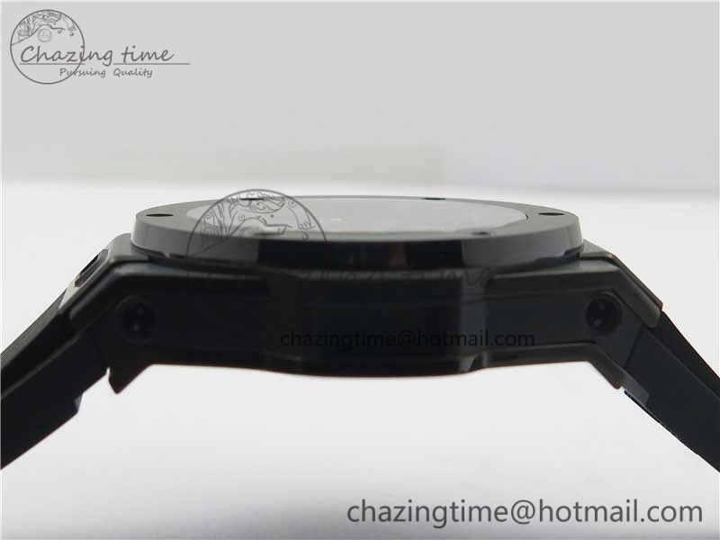 Big Bang Tourbillon King 45mm PVD MJF Best Edition Skeleton Dial on Black Rubber Strap