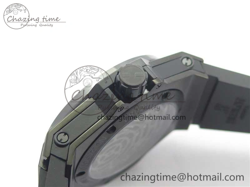 Big Bang Tourbillon King 45mm PVD MJF Best Edition Skeleton Dial on Black Rubber Strap