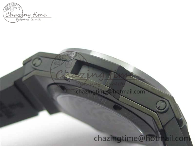 Big Bang Tourbillon King 45mm PVD MJF Best Edition Skeleton Dial on Black Rubber Strap