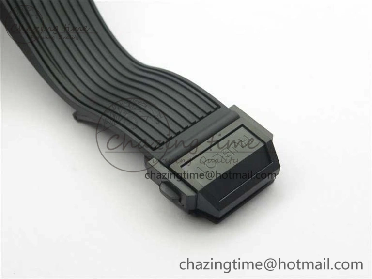 Big Bang Tourbillon King 45mm PVD MJF Best Edition Skeleton Dial on Black Rubber Strap