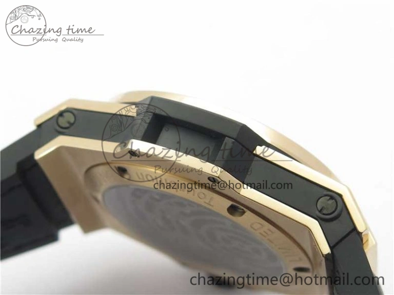 Big Bang Tourbillon King 45mm RG MJF Best Edition Skeleton Dial on Black Gummy Strap