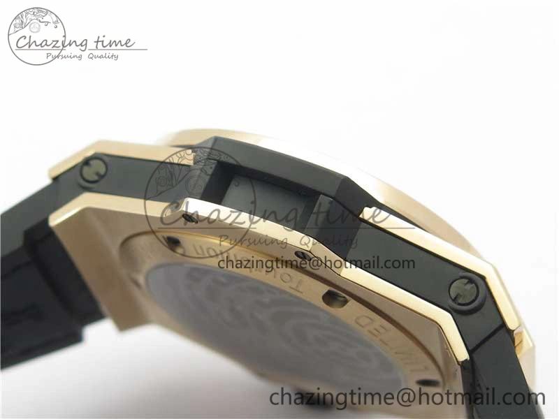 Big Bang Tourbillon King 45mm RG MJF Best Edition Skeleton Dial on Black Gummy Strap