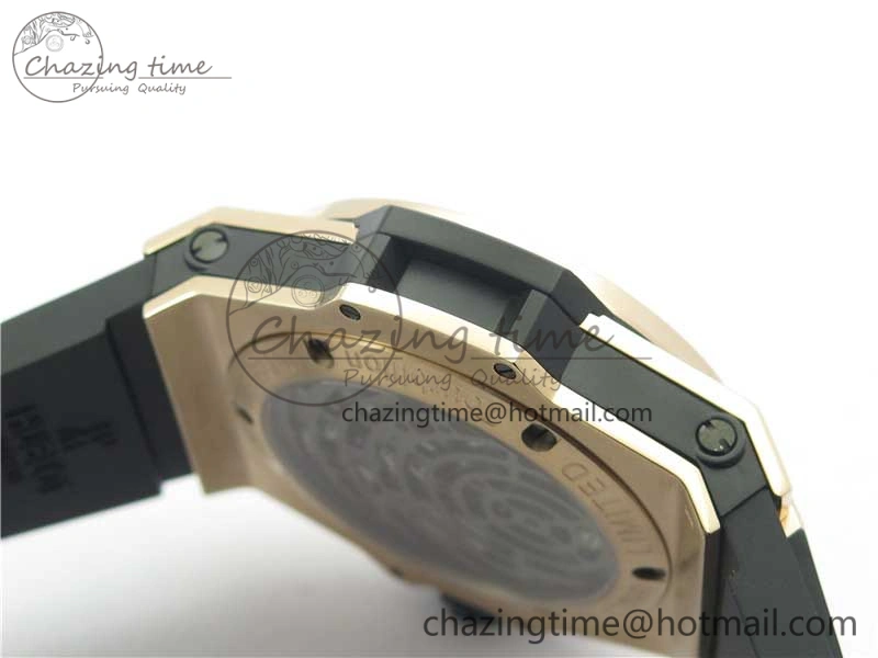 Big Bang Tourbillon King 45mm RG MJF Best Edition Skeleton Dial on Black Rubber Strap
