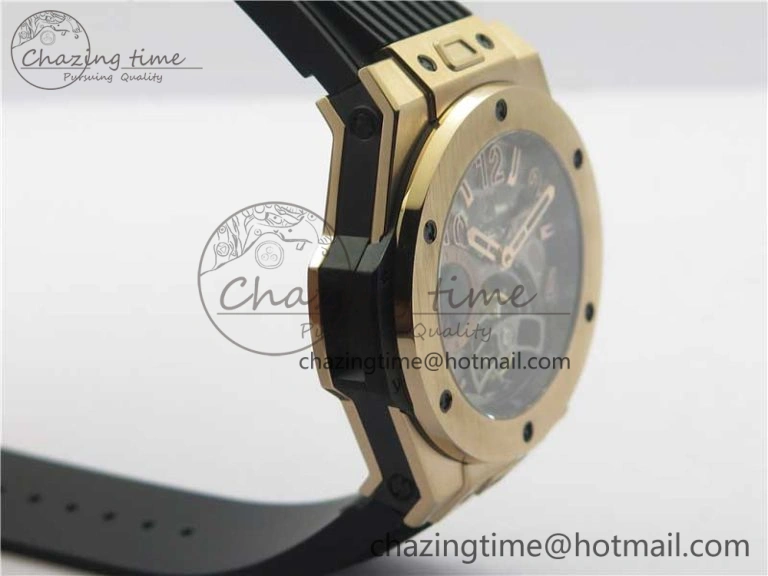 Big Bang Tourbillon King 45mm RG MJF Best Edition Skeleton Dial on Black Rubber Strap